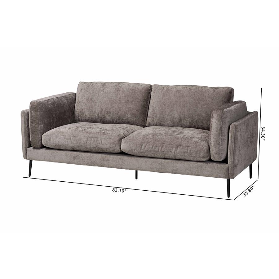 Holton Modern Grey Fabric Sofa. Picture 10