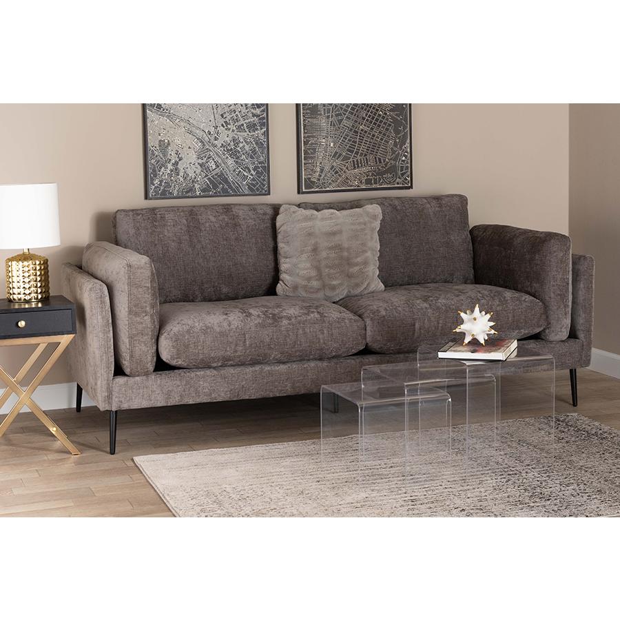 Holton Modern Grey Fabric Sofa. Picture 8