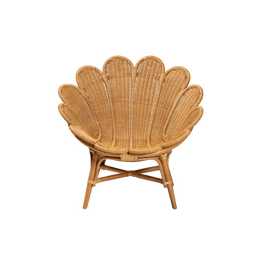 Blossom Bohemian Honey Rattan Accent Flower Chair. Picture 2