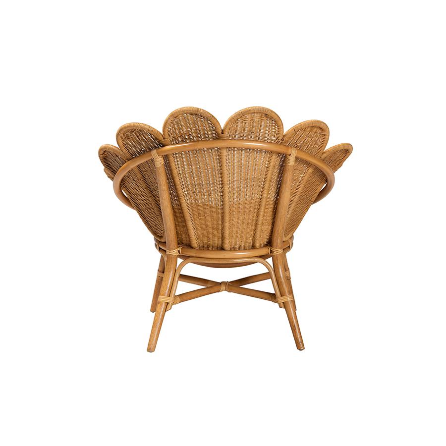Blossom Bohemian Honey Rattan Accent Flower Chair. Picture 4