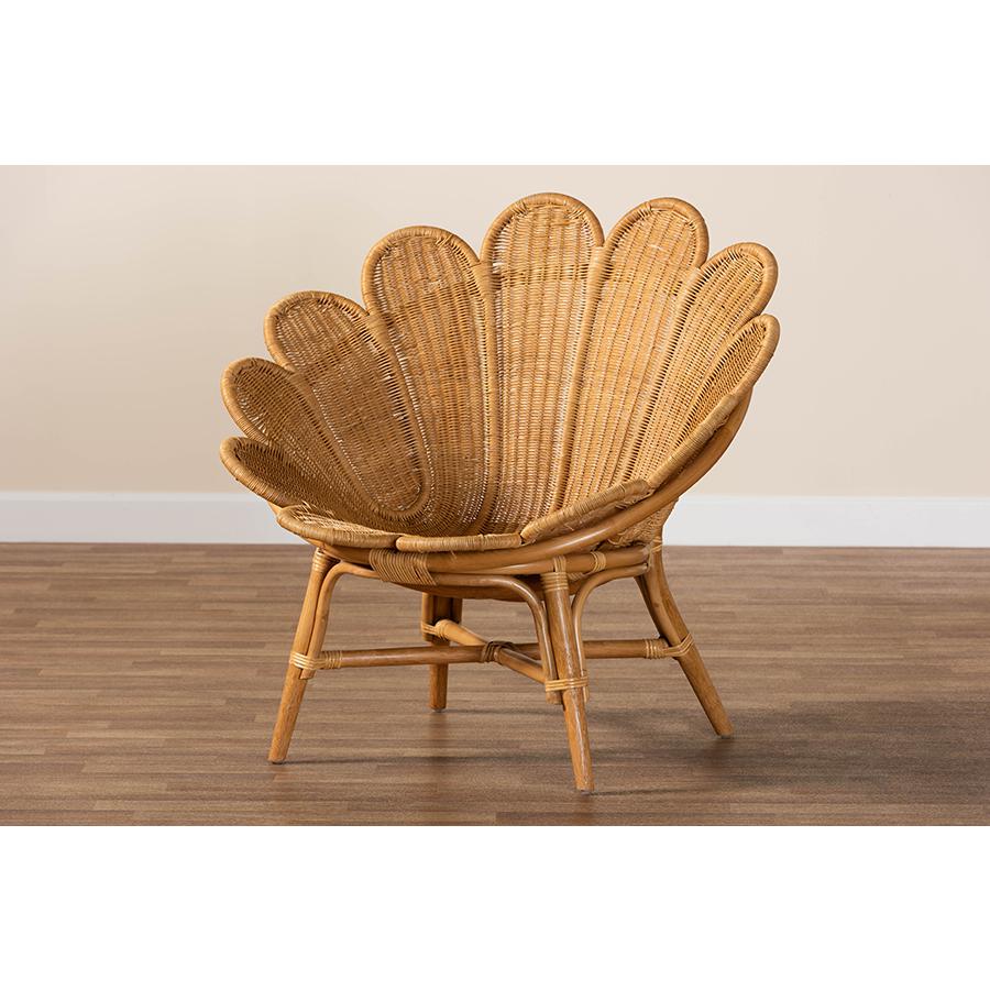 Blossom Bohemian Honey Rattan Accent Flower Chair. Picture 9