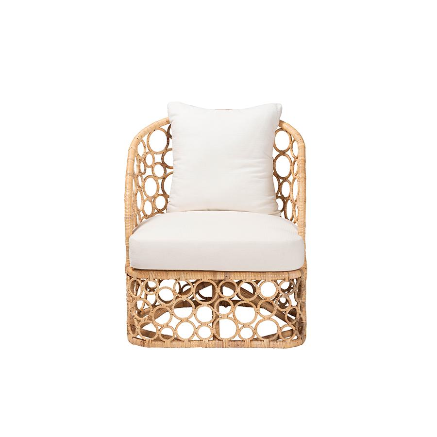 Prisca Bohemian Light Honey Rattan Accent Chair. Picture 2