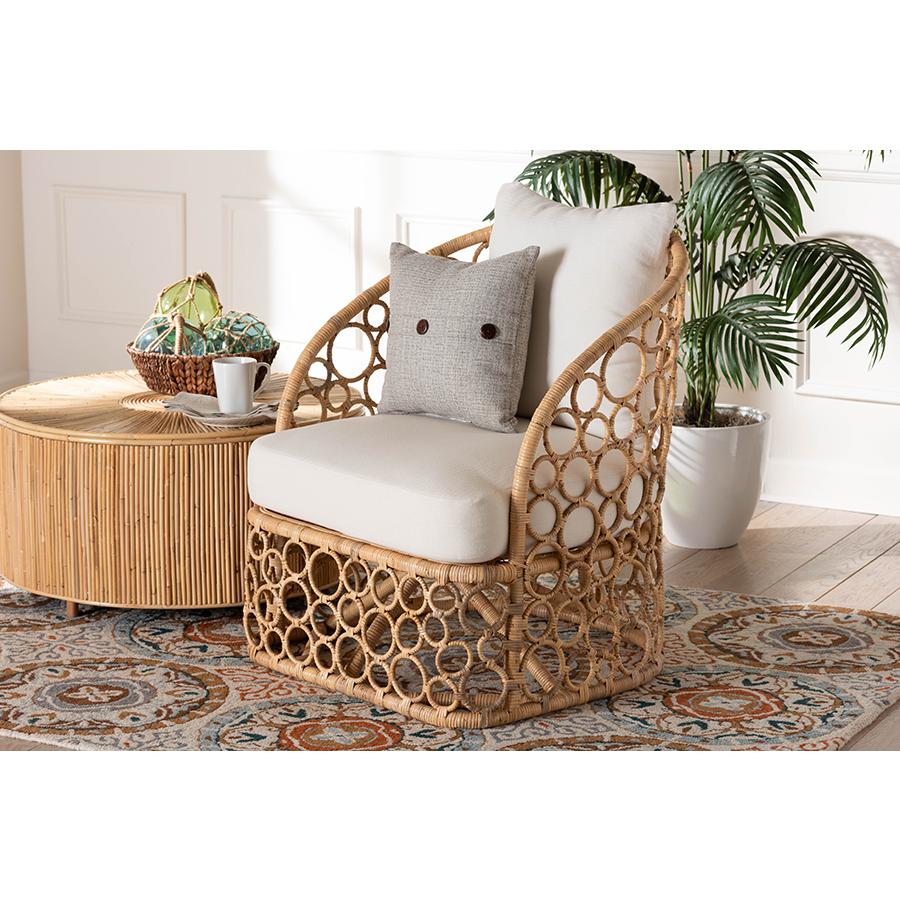 Prisca Bohemian Light Honey Rattan Accent Chair. Picture 8