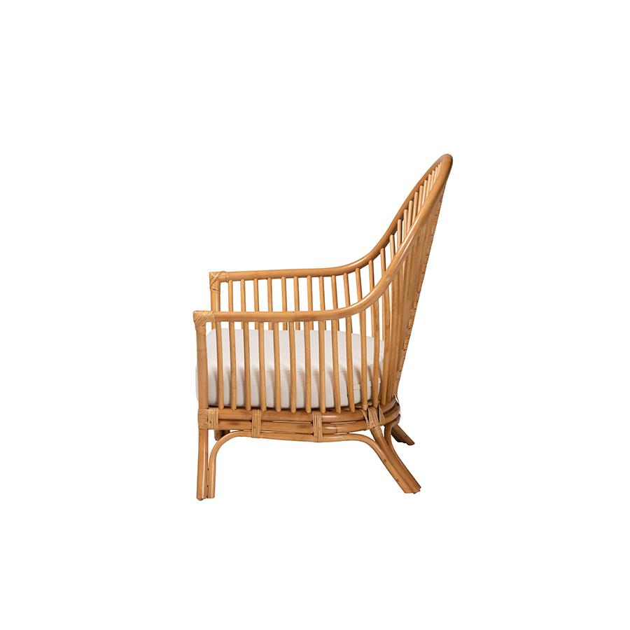 Lisabon Bohemian Light Honey Rattan Arm Chair. Picture 3