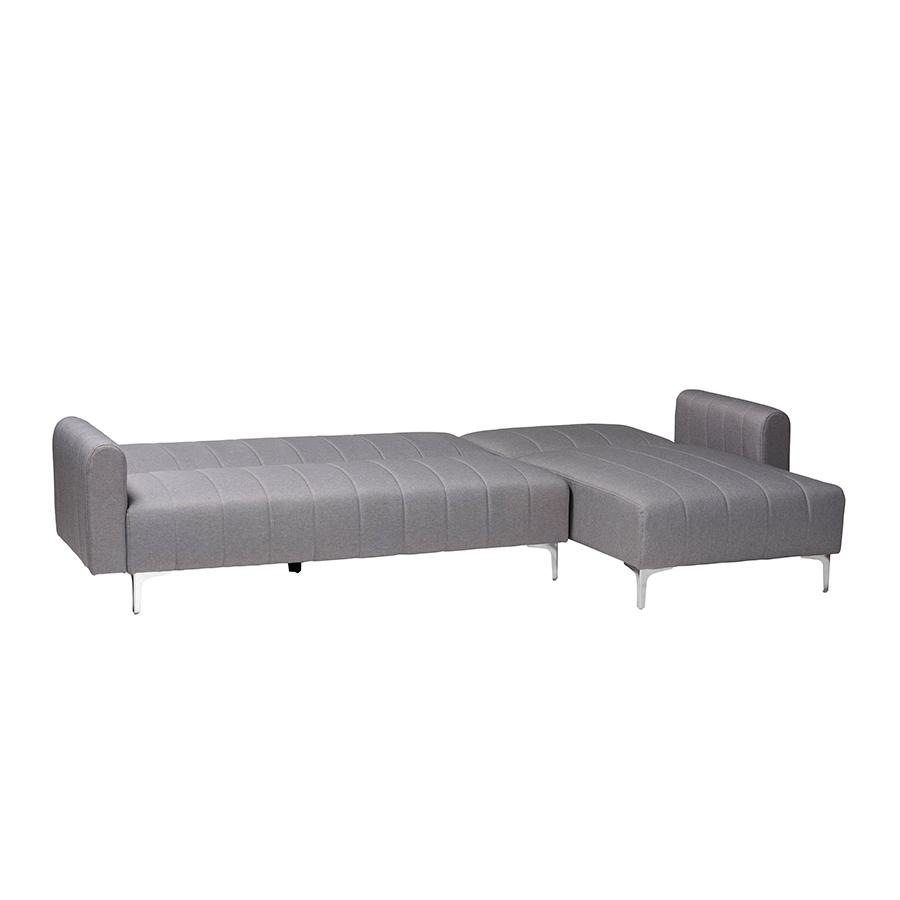 Lanoma Contemporary Slate Grey Fabric Upholstered Convertible Sleeper Sofa. Picture 2
