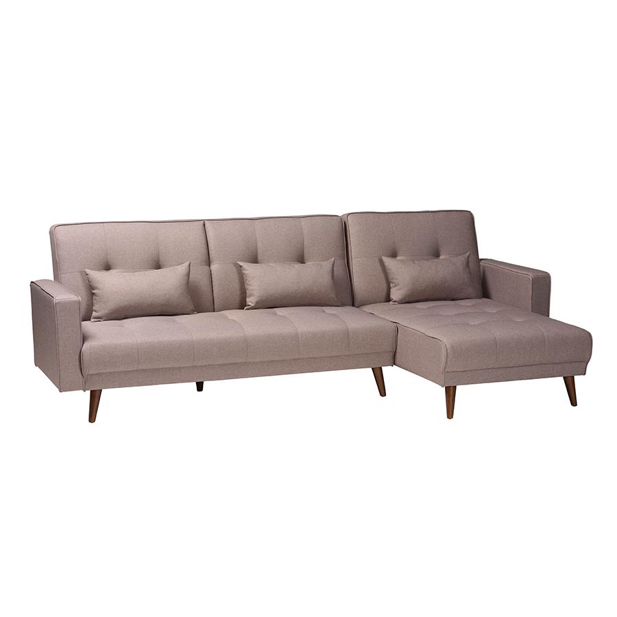 Claire Contemporary Clay Fabric Upholstered Convertible Sleeper Sofa. Picture 1