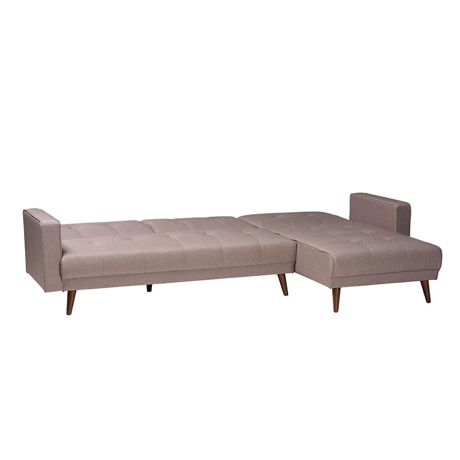 Claire Contemporary Clay Fabric Upholstered Convertible Sleeper Sofa. Picture 2