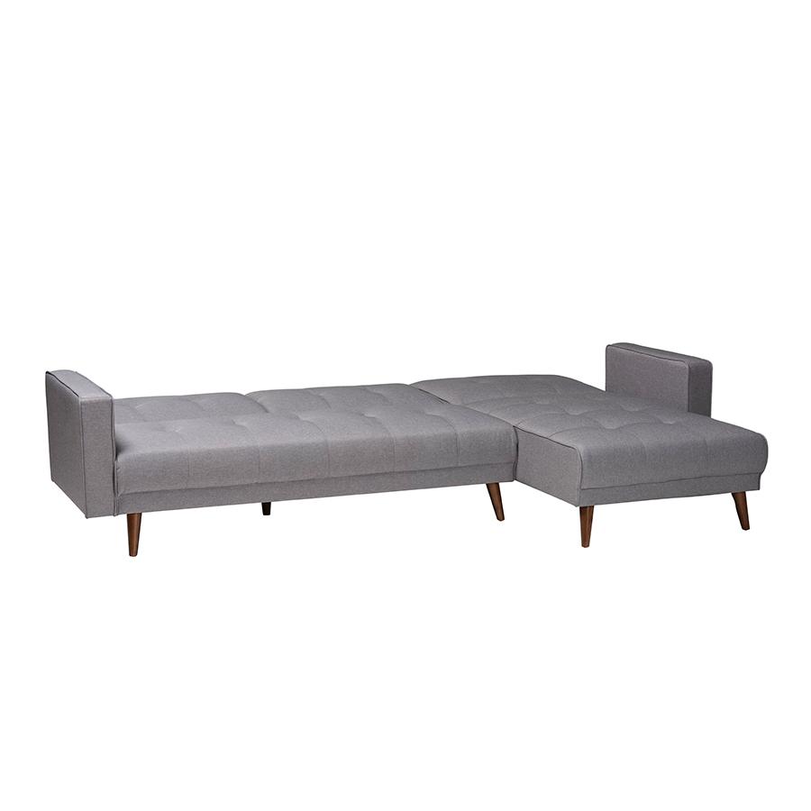 Claire Contemporary Slate Fabric Upholstered Convertible Sleeper Sofa. Picture 2