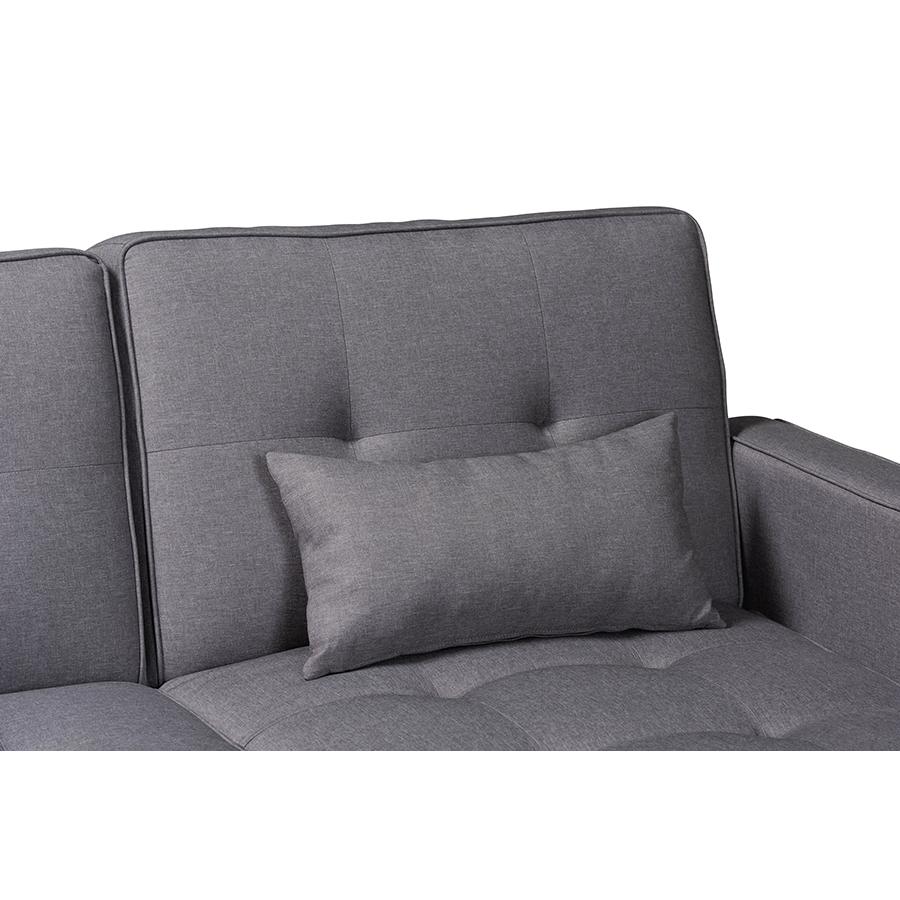 Claire Contemporary Slate Fabric Upholstered Convertible Sleeper Sofa. Picture 3