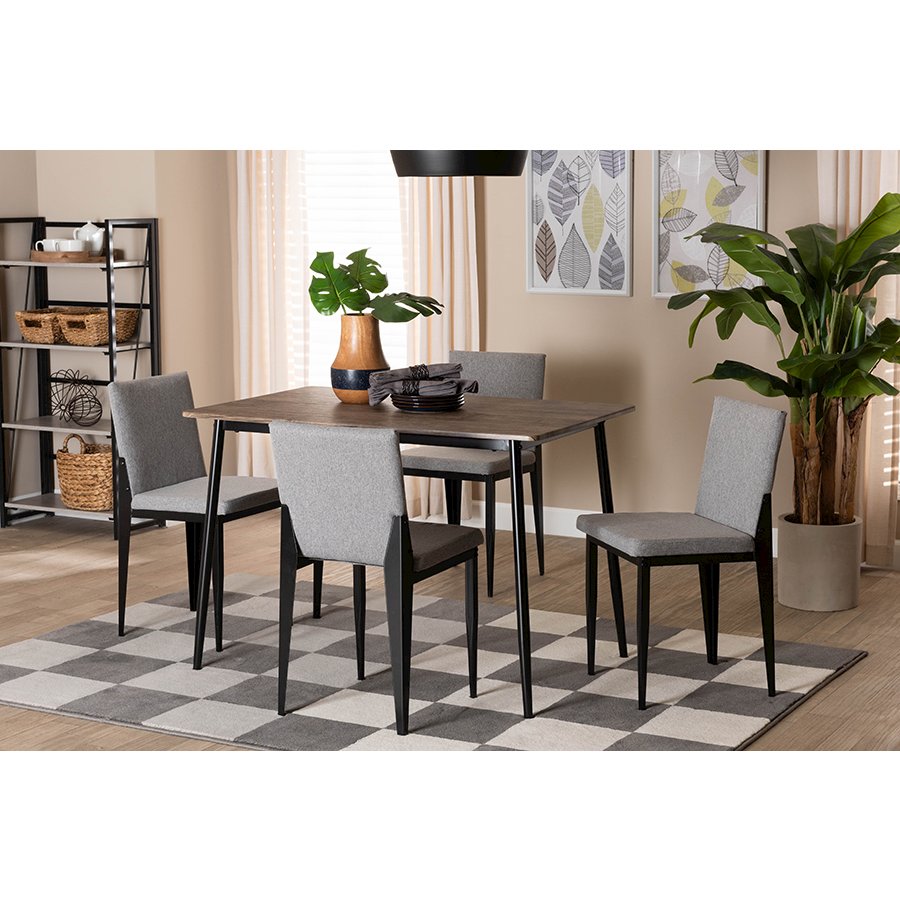 Bishop Industrial Grey Fabric and Metal Dining Set. Picture 8