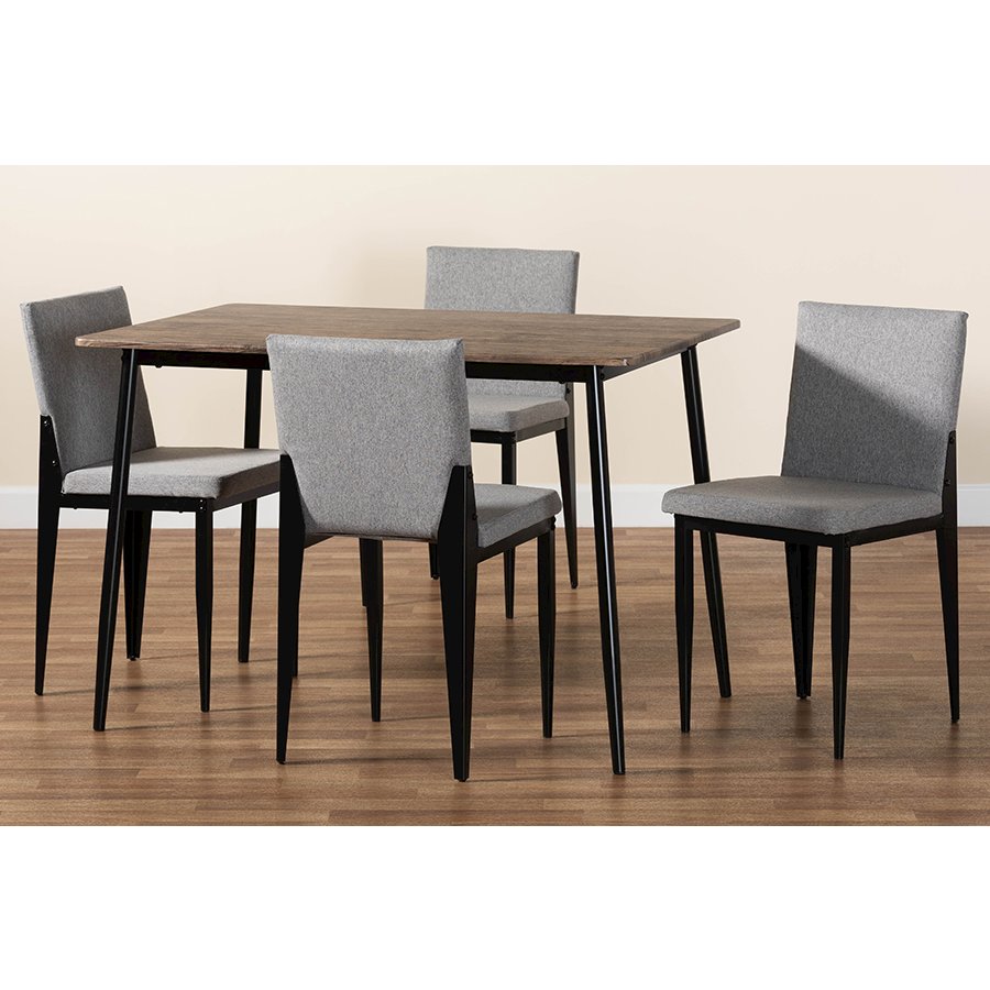 Bishop Industrial Grey Fabric and Metal Dining Set. Picture 9