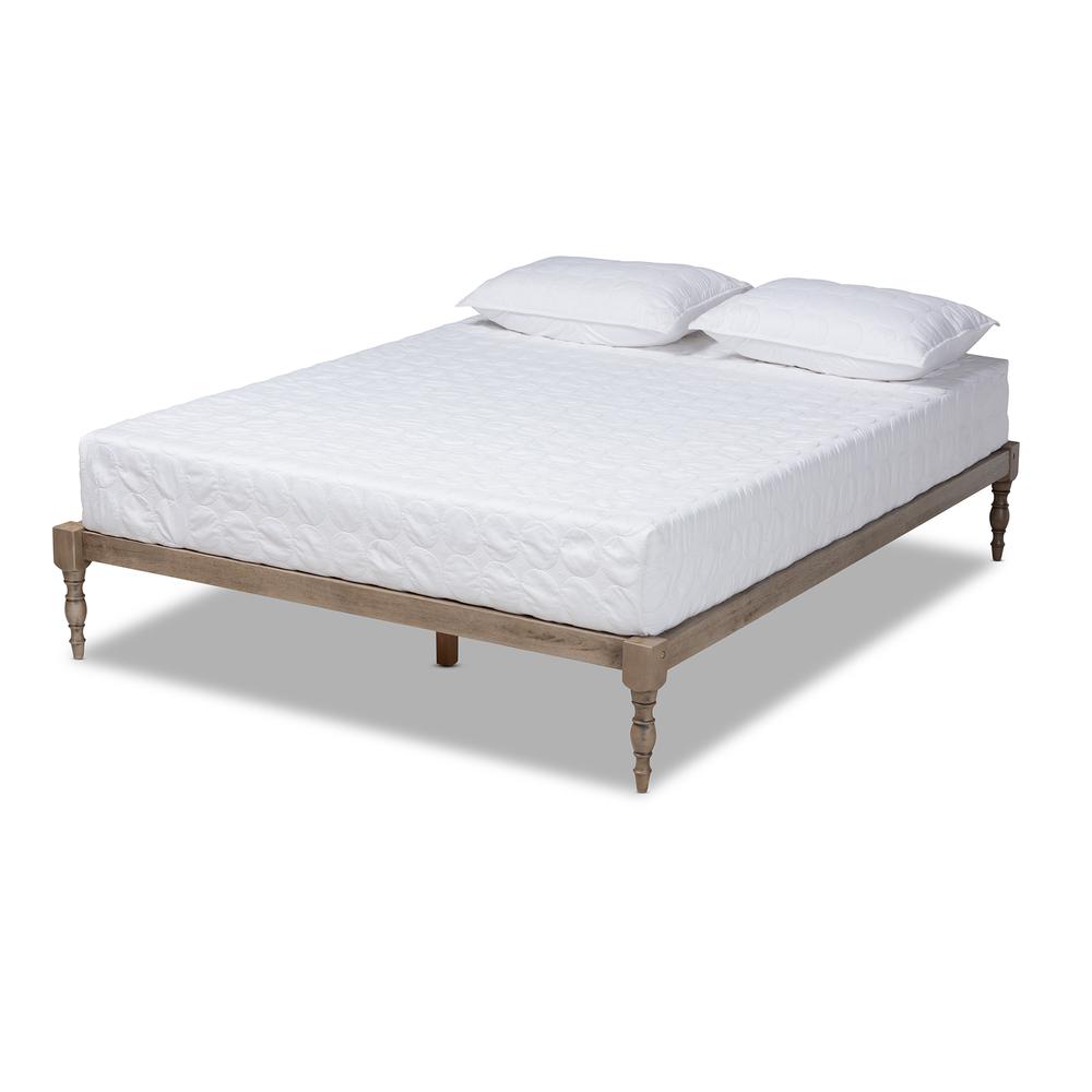 Baxton Studio Iseline Modern and Contemporary Antique Grey Finished Wood Full Size Platform Bed Frame. Picture 11