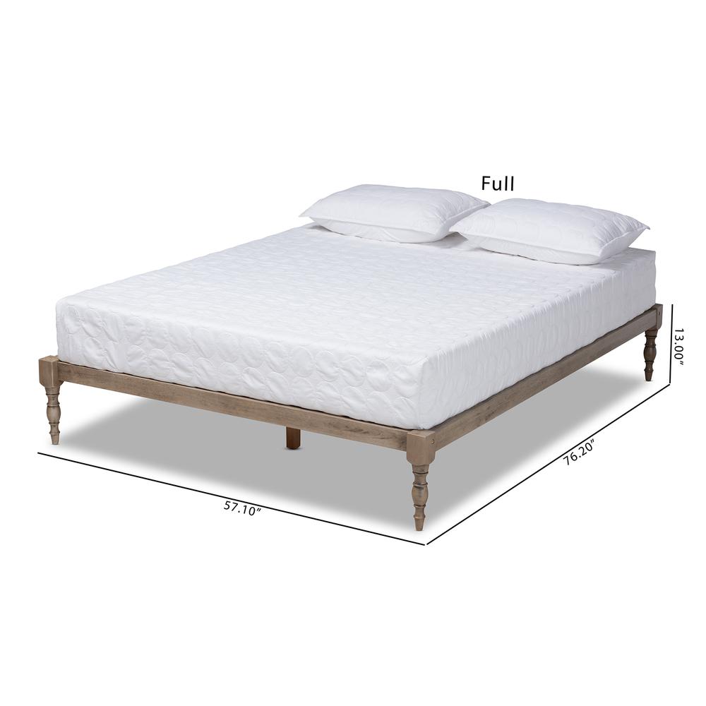 Baxton Studio Iseline Modern and Contemporary Antique Grey Finished Wood Full Size Platform Bed Frame. Picture 17