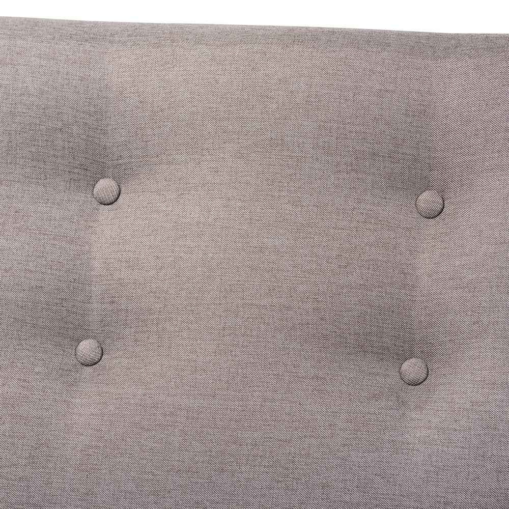 Baxton Studio Perris Mid-Century Modern Light Grey Fabric Upholstered Walnut Finished Wood Sofa. Picture 15
