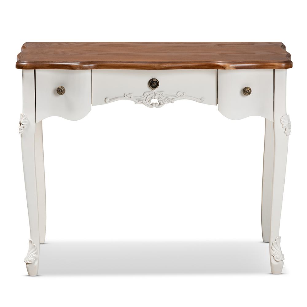 Brown Finished Small 3-Drawer Wood Console Table. Picture 12