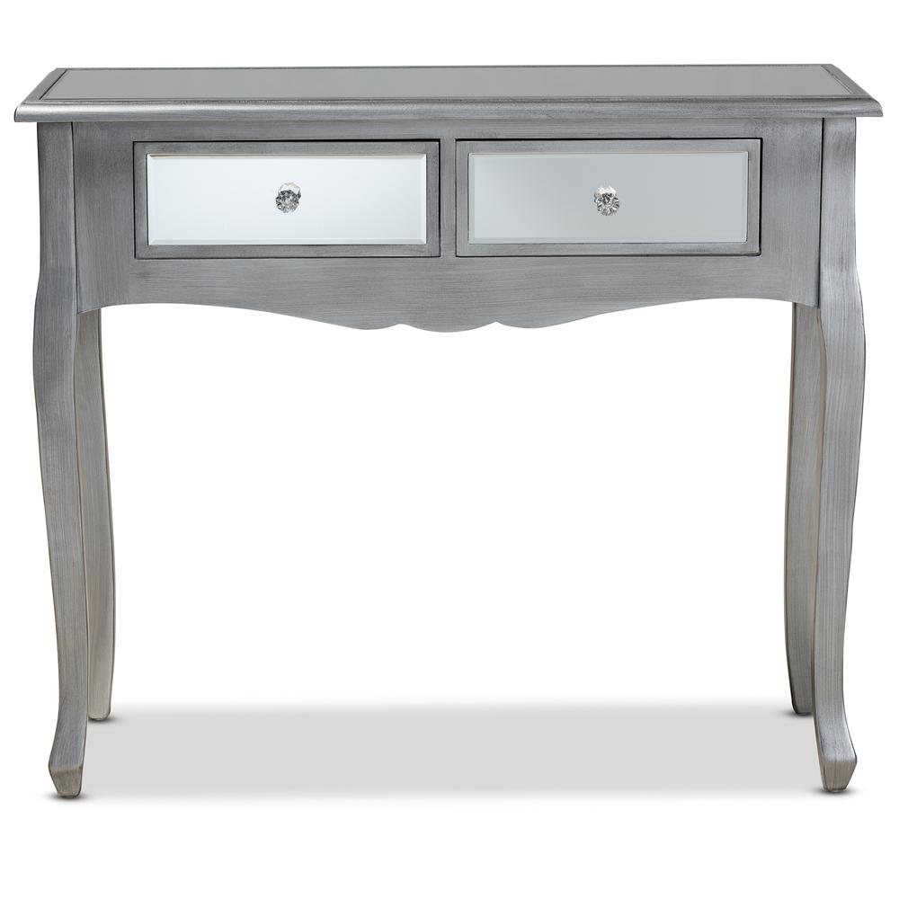 Mirrored Glass 2-Drawer Console Table. Picture 11