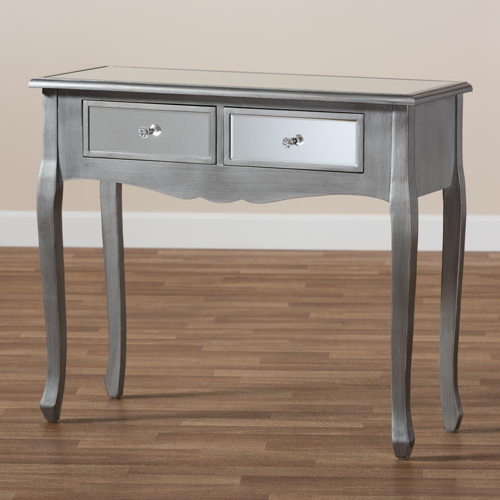 Mirrored Glass 2-Drawer Console Table. Picture 15