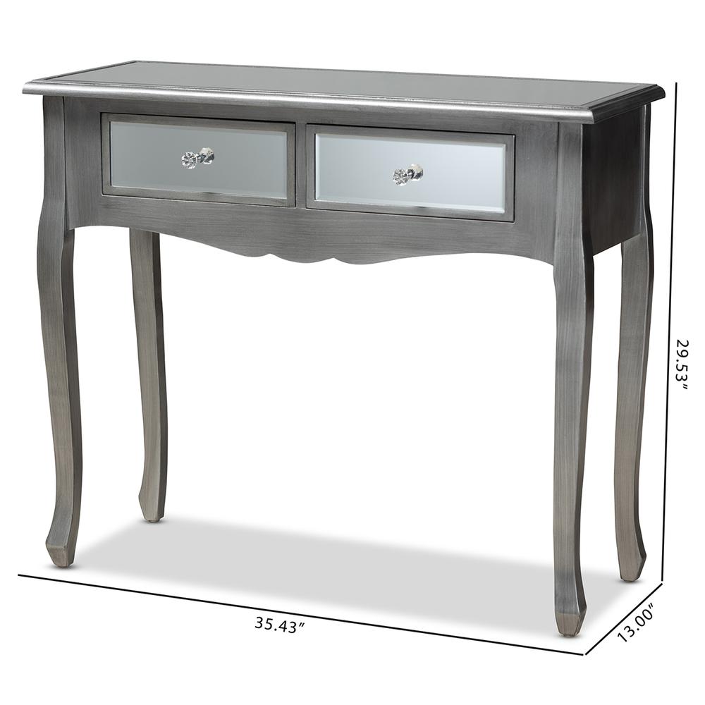 Mirrored Glass 2-Drawer Console Table. Picture 16