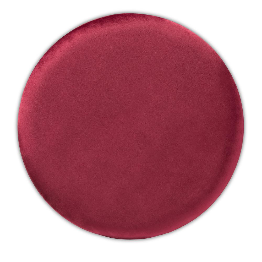 Baxton Studio Marisa Glam and Luxe Red Velvet Fabric Upholstered Gold Finished Storage Ottoman. Picture 12