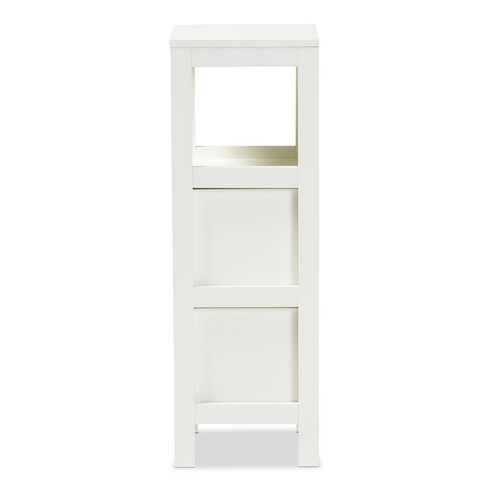 Reuben Cottage and Farmhouse White Finished 2-Drawer Wood Storage Cabinet. Picture 12