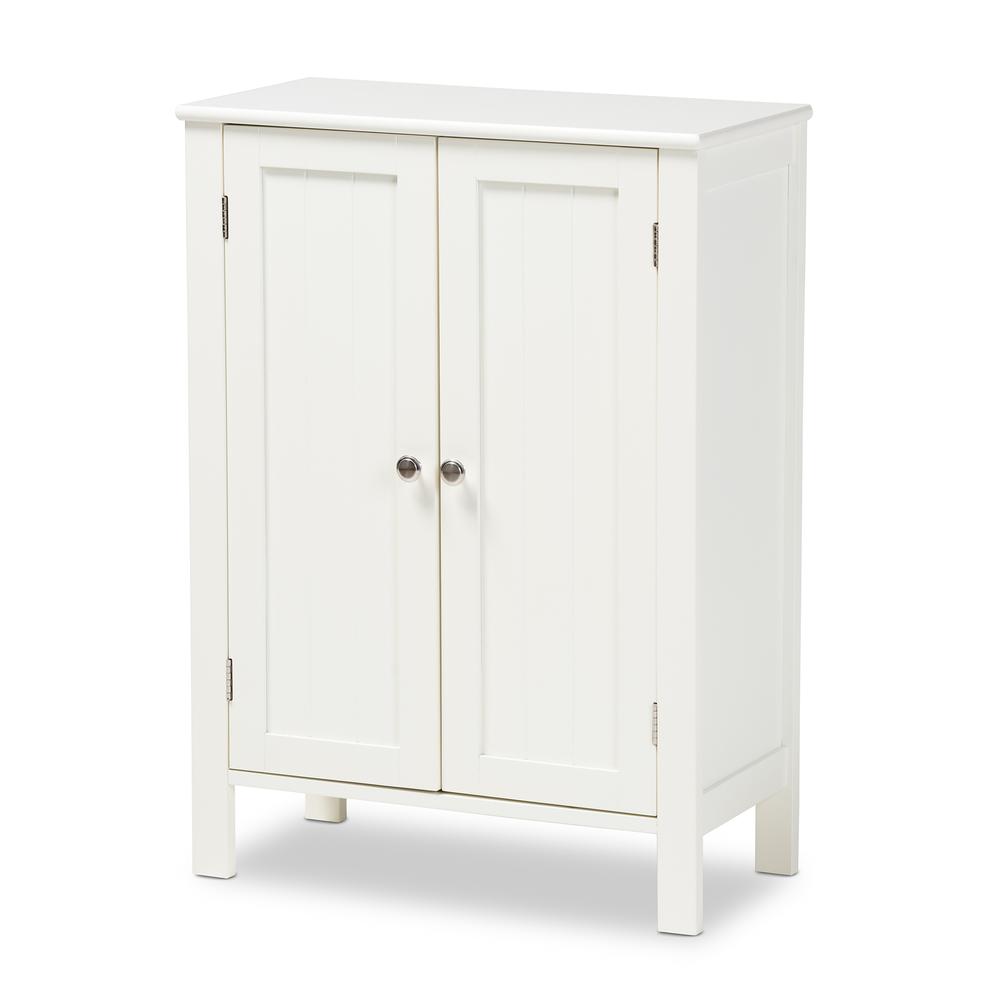 Farmhouse White Finished 2-door Wood Multipurpose Storage Cabinet. Picture 10