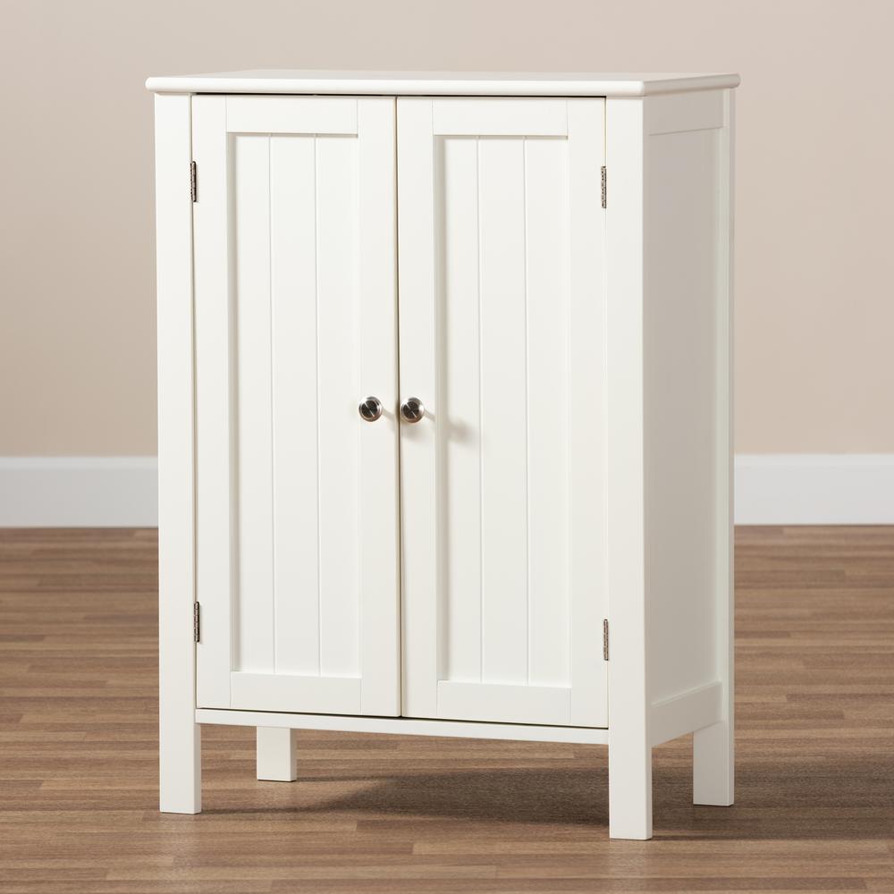 Farmhouse White Finished 2-door Wood Multipurpose Storage Cabinet. Picture 17