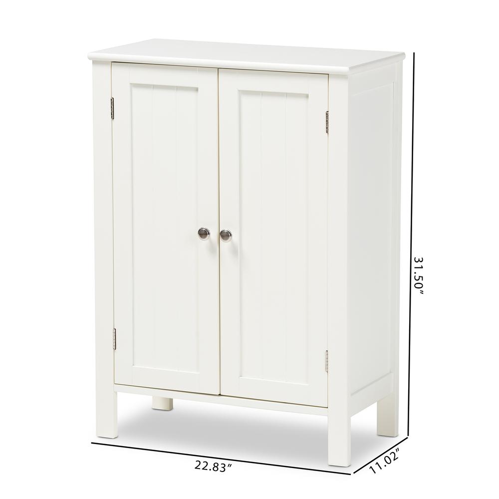 Farmhouse White Finished 2-door Wood Multipurpose Storage Cabinet. Picture 18