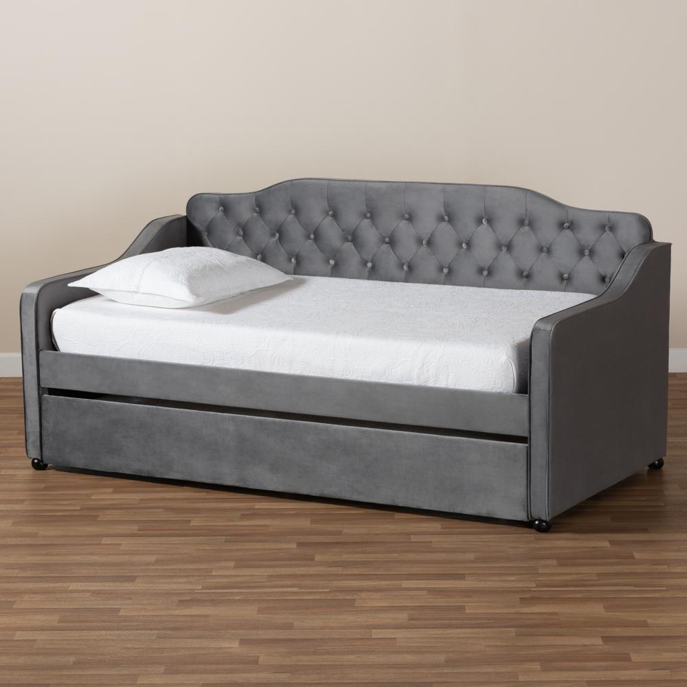 Button Tufted Twin Size Daybed with Trundle. Picture 21