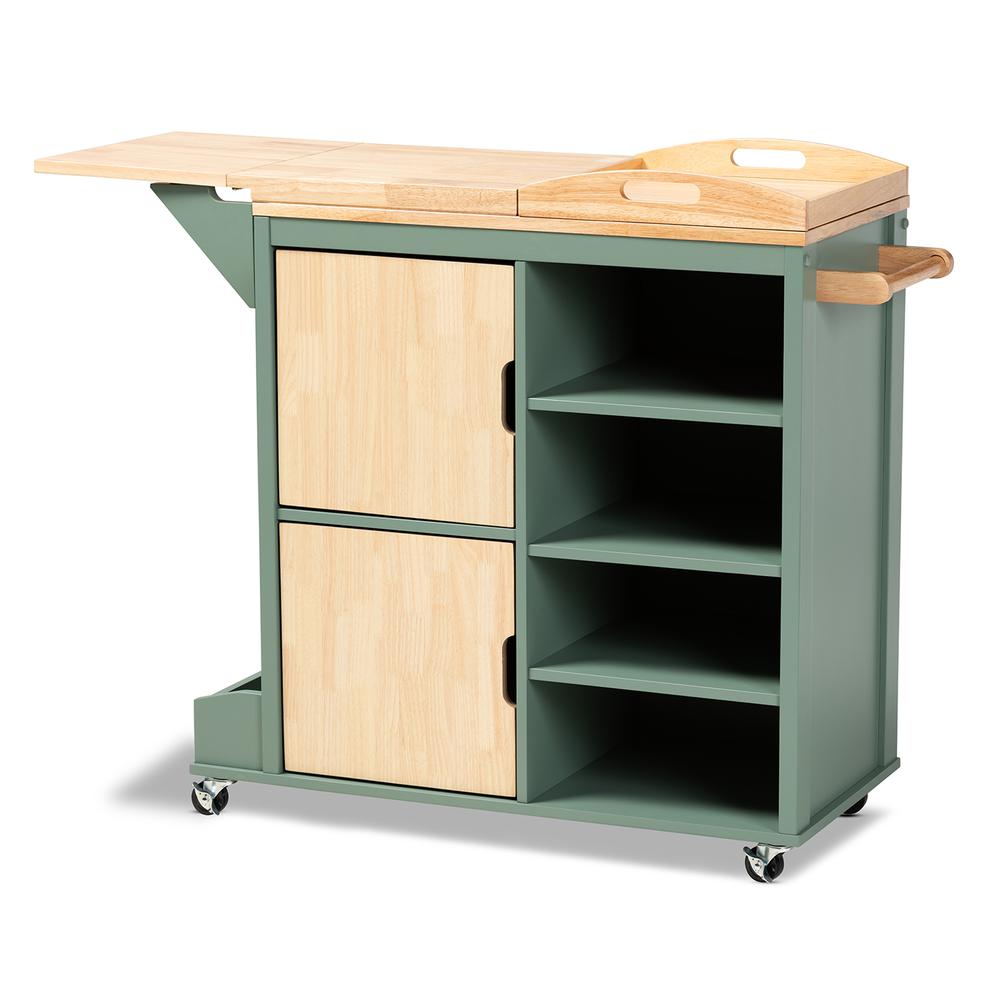 Natural Wood Kitchen Storage Cart. Picture 16