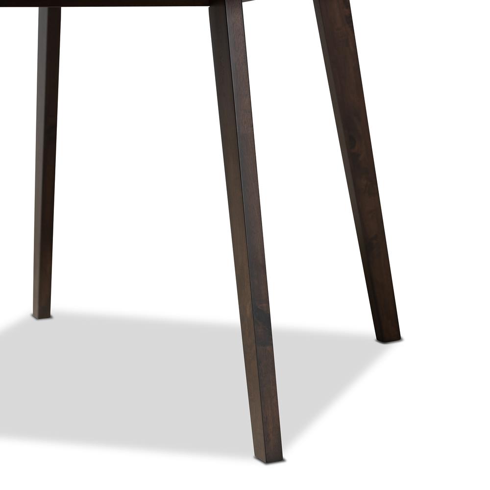 Baxton Studio Britte Mid-Century Modern Dark Oak Brown Finished Square Wood Dining Table. Picture 12