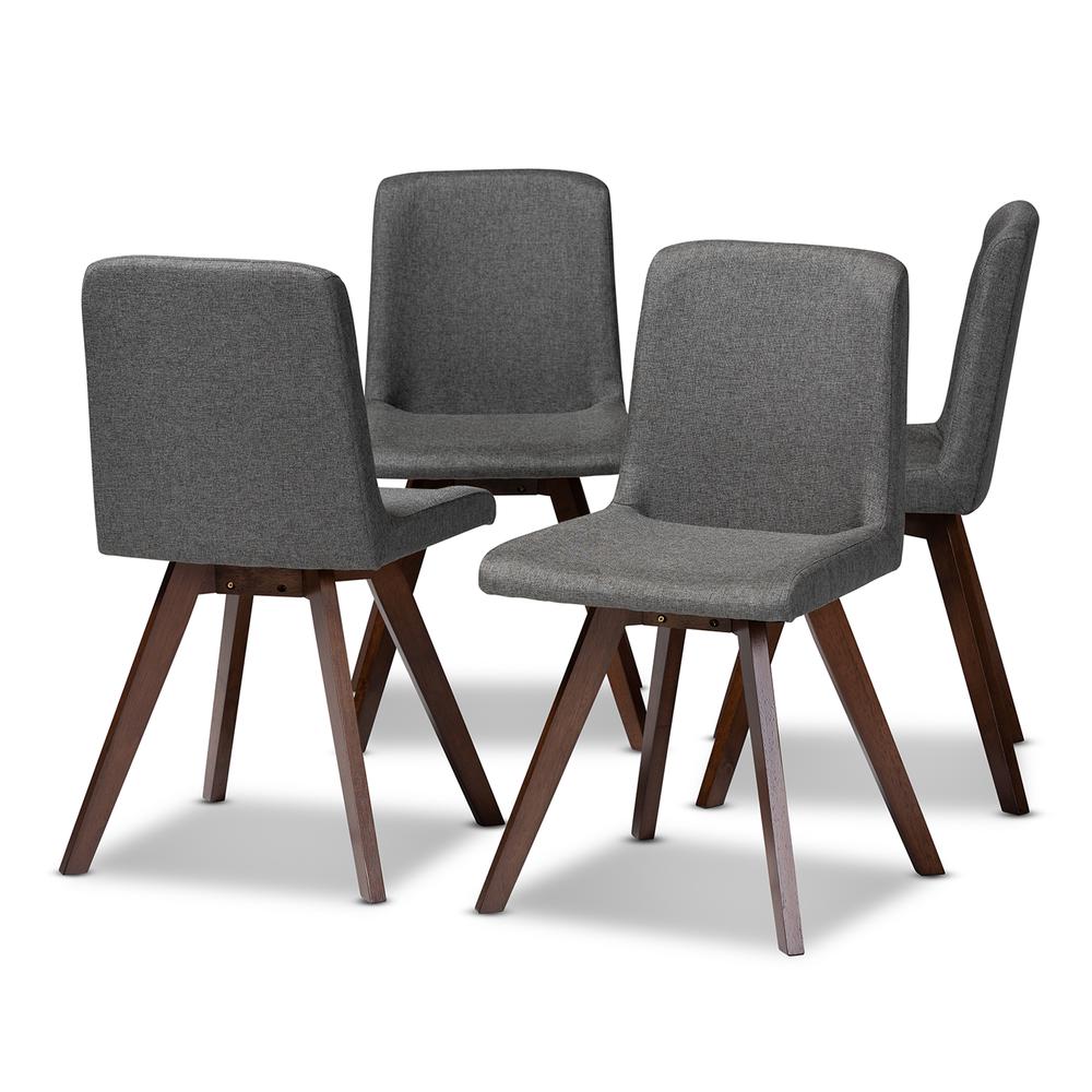 Walnut Finished 4-Piece Wood Dining Chair Set Set. Picture 7