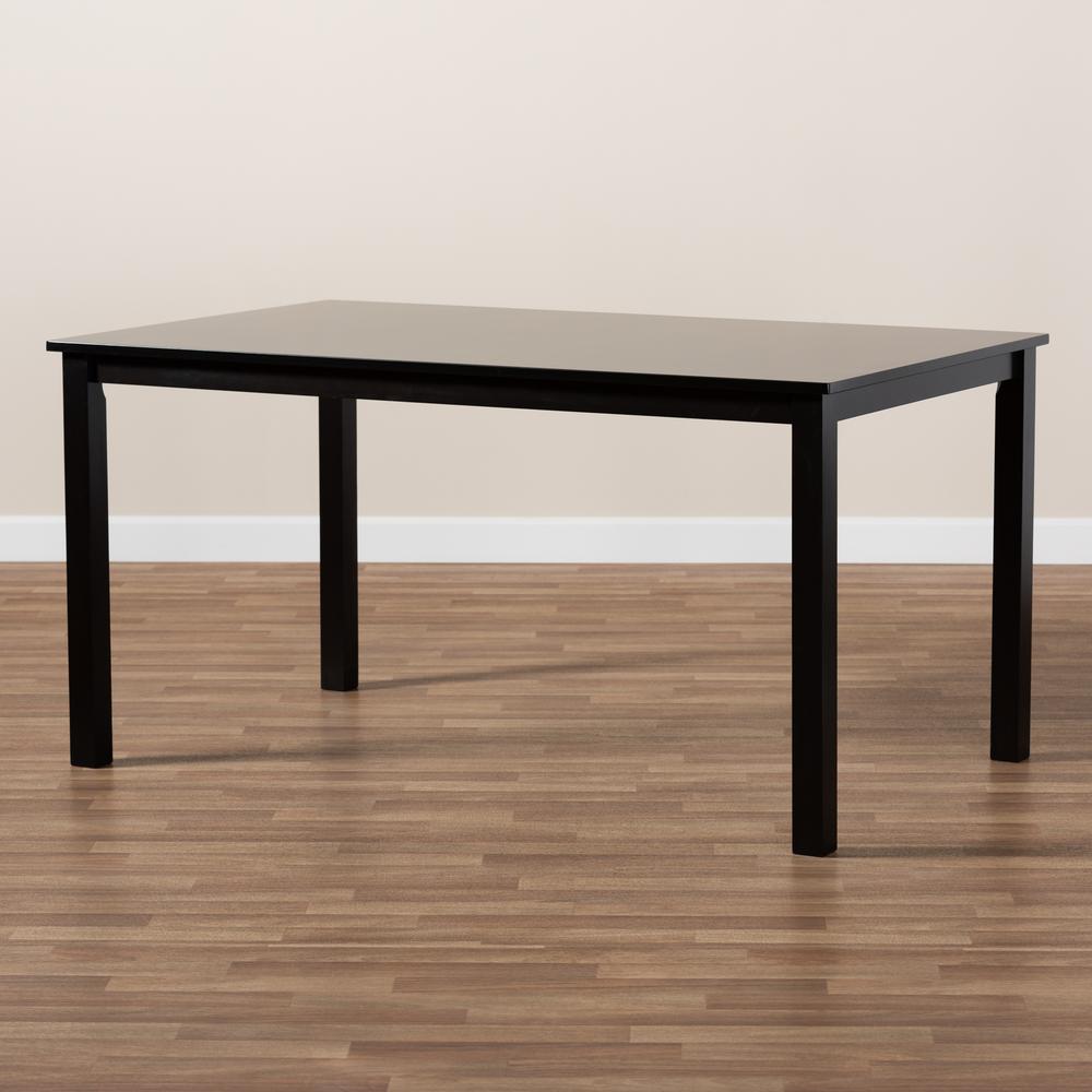 Espresso Brown Finished Rectangular Wood Dining Table. Picture 11