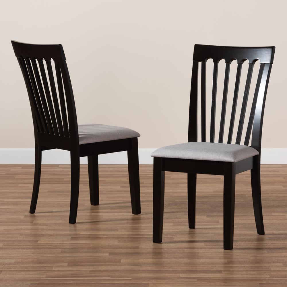 Espresso Brown Finished Wood 2-Piece Dining Chair Set. Picture 15