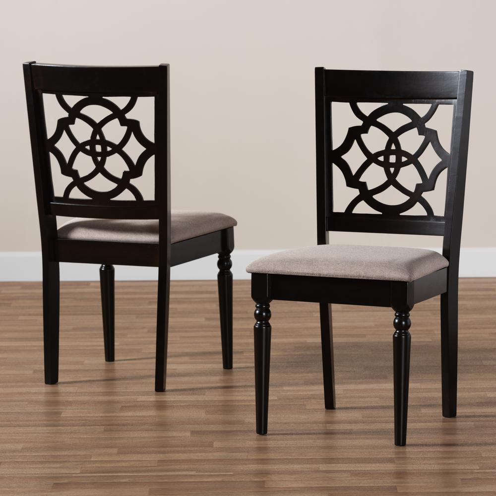Espresso Brown Finished Wood 2-Piece Dining Chair Set Set. Picture 15
