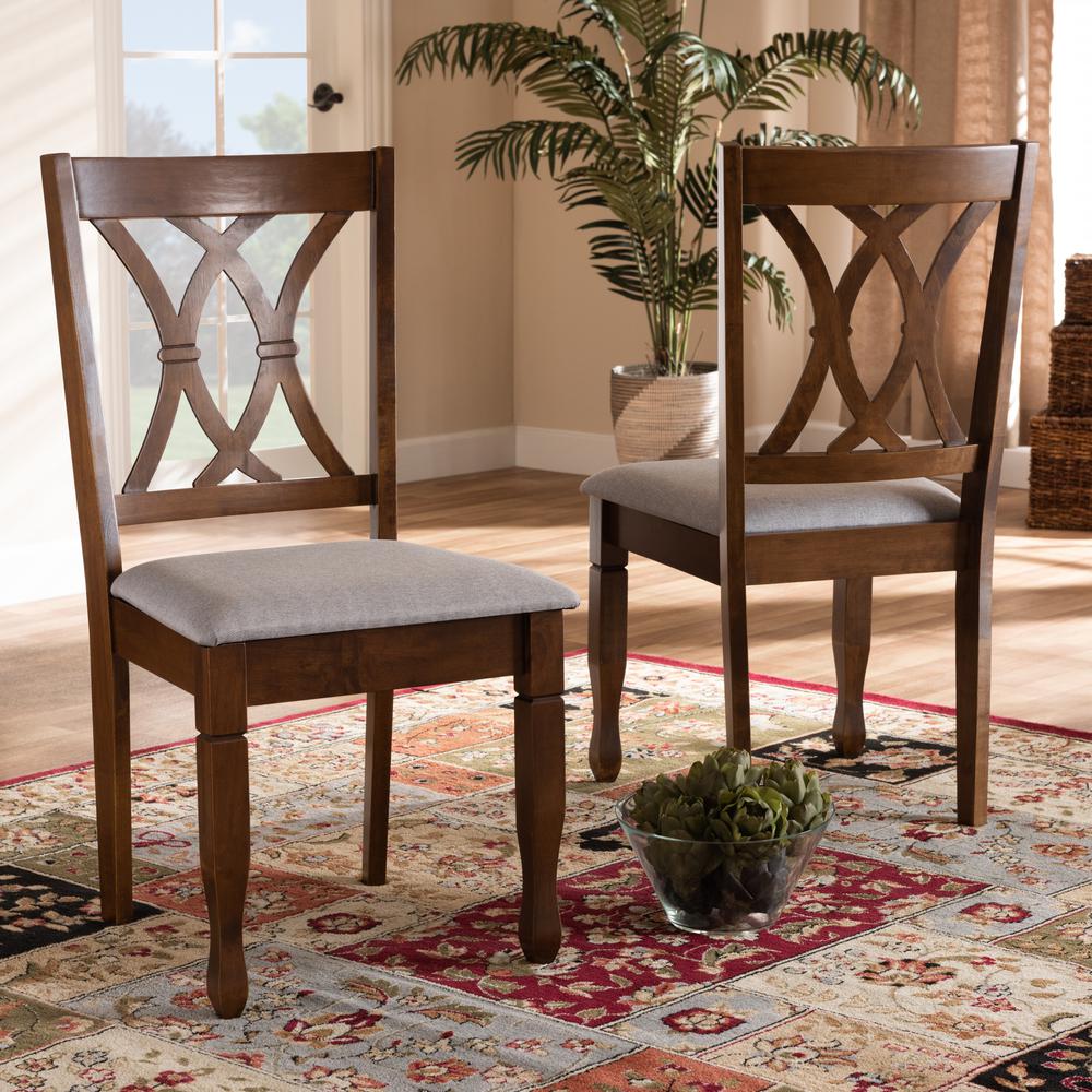 Walnut Brown Finished Wood 2-Piece Dining Chair Set Set. Picture 14