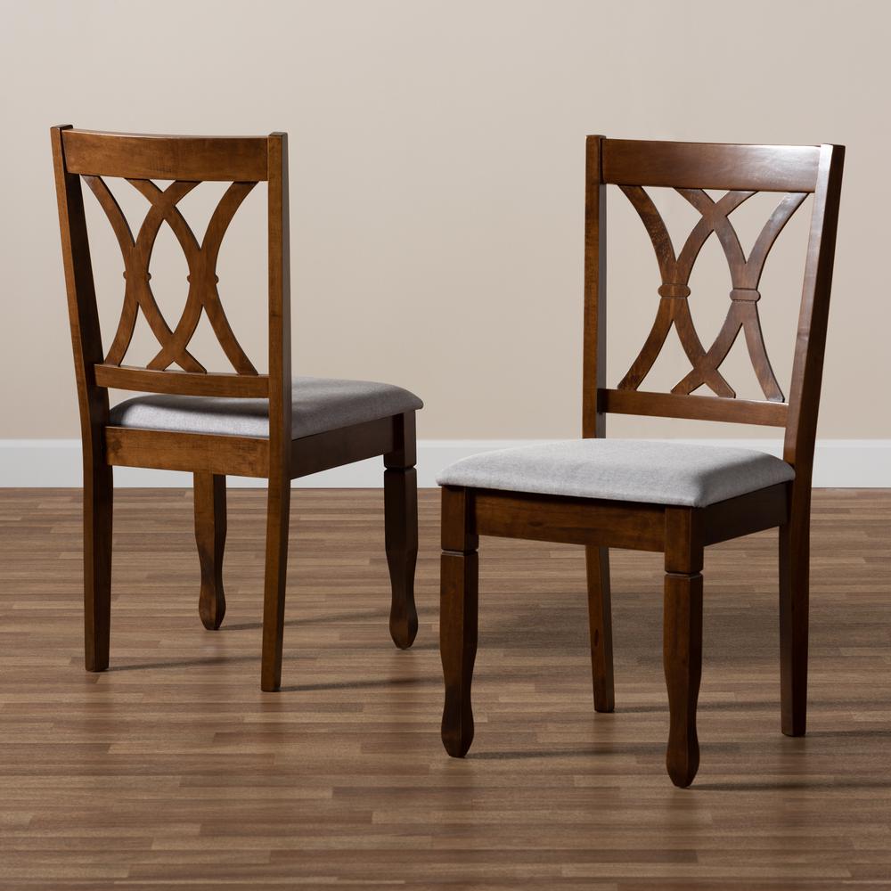 Walnut Brown Finished Wood 2-Piece Dining Chair Set Set. Picture 15