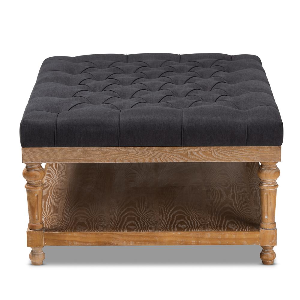 Greywashed Wood Cocktail Ottoman. Picture 11