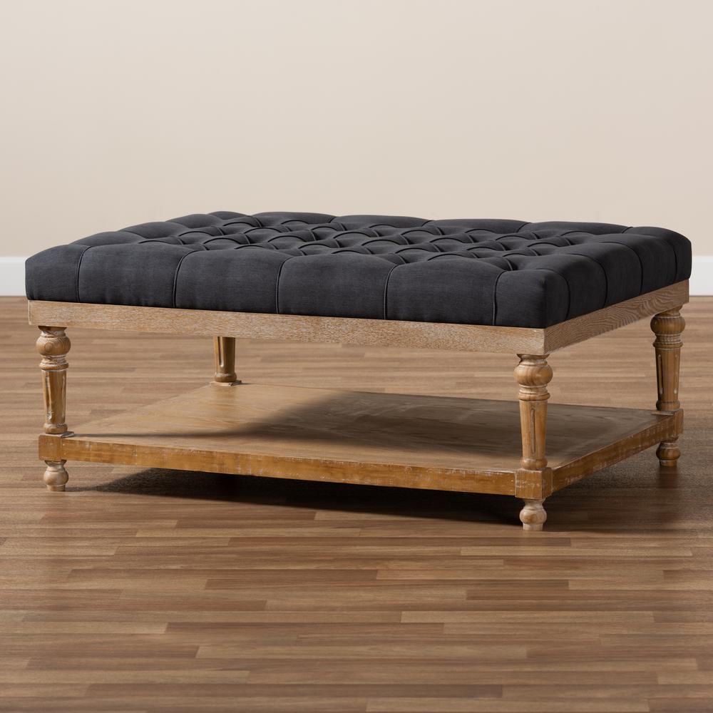 Greywashed Wood Cocktail Ottoman. Picture 15
