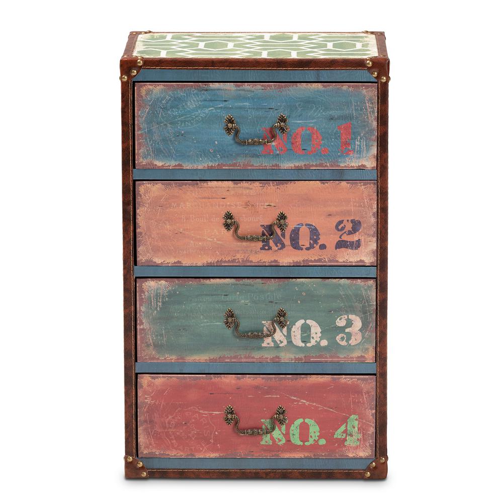 Inspired Multicolor Finished Wood 4-Drawer Accent Storage Cabinet. Picture 11