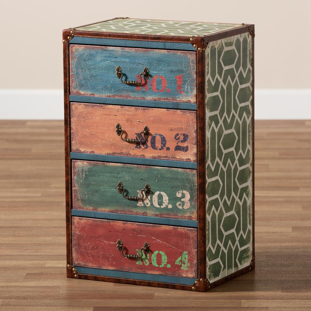 Inspired Multicolor Finished Wood 4-Drawer Accent Storage Cabinet. Picture 15
