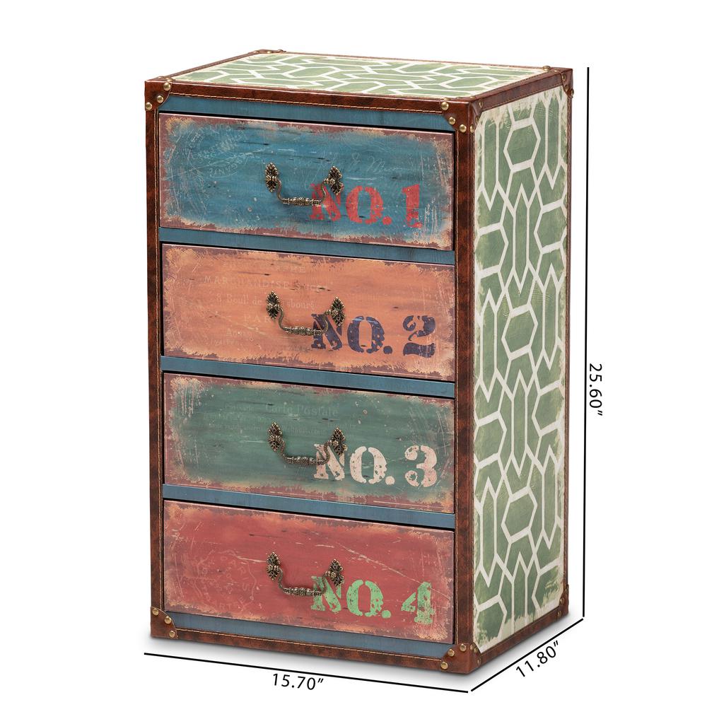 Inspired Multicolor Finished Wood 4-Drawer Accent Storage Cabinet. Picture 16