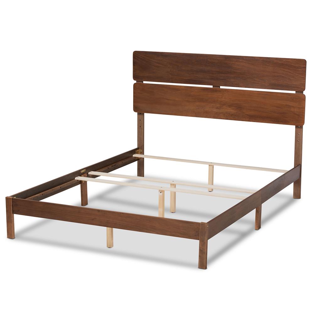 Anthony Modern and Contemporary Walnut Brown Finished Wood Full Size Panel Bed. Picture 13