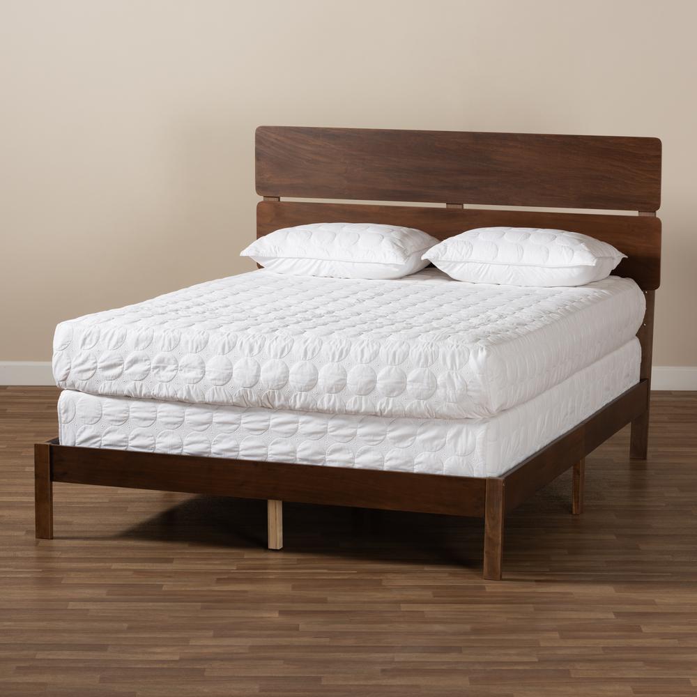 Anthony Modern and Contemporary Walnut Brown Finished Wood Full Size Panel Bed. Picture 17
