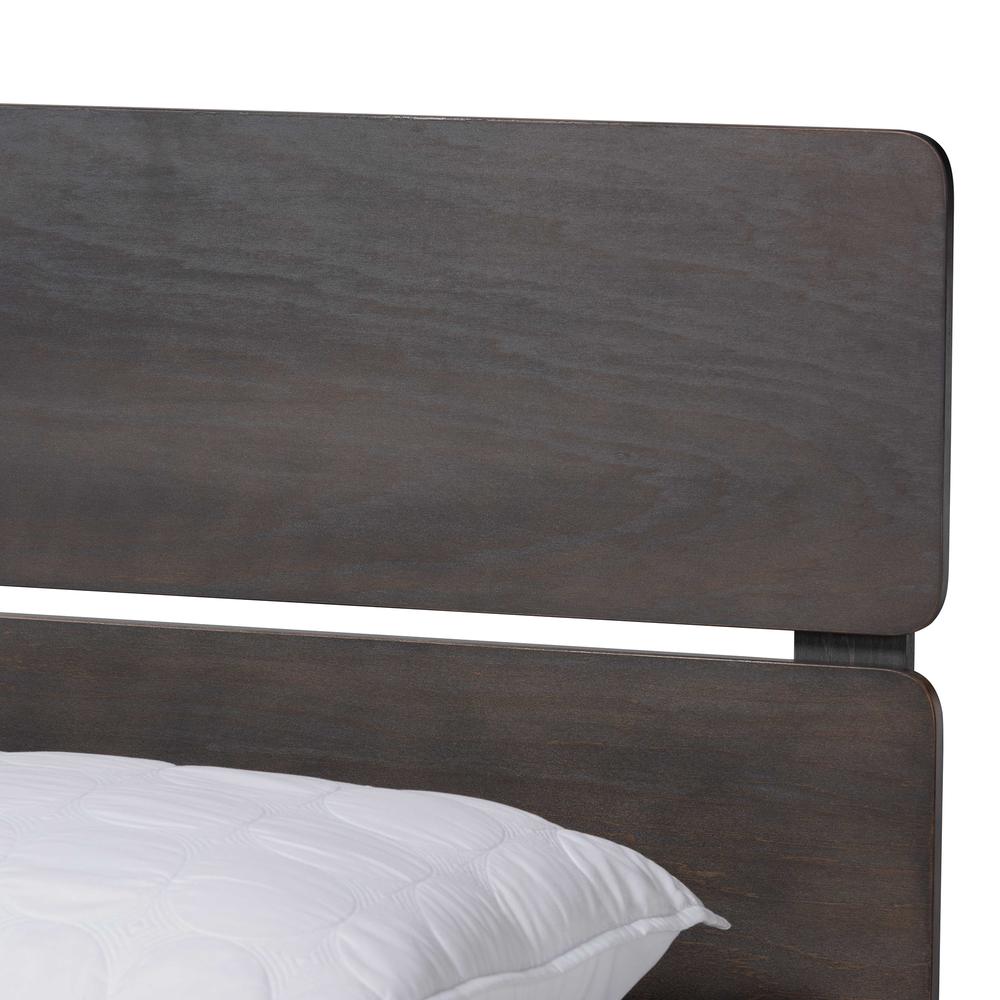 Anthony Modern and Contemporary Dark Grey Oak Finished Wood Full Size Panel Bed. Picture 14