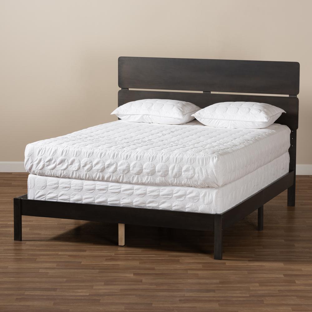 Anthony Modern and Contemporary Dark Grey Oak Finished Wood Full Size Panel Bed. Picture 17