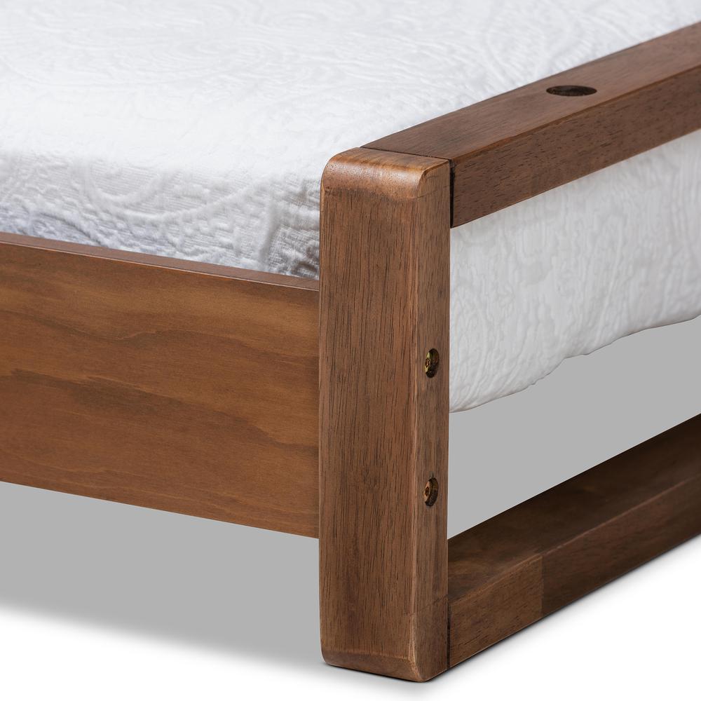 Walnut Finished Wood Expandable Twin Size to King Size Bed Frame. Picture 17