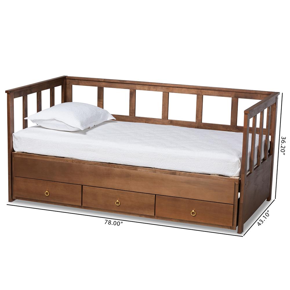 Brown Finished Expandable Twin Size to King Size Daybed with Storage Drawers. Picture 29