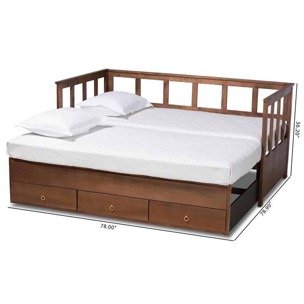 Brown Finished Expandable Twin Size to King Size Daybed with Storage Drawers. Picture 30