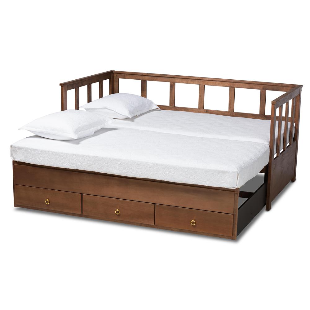 Brown Finished Expandable Twin Size to King Size Daybed with Storage Drawers. Picture 18