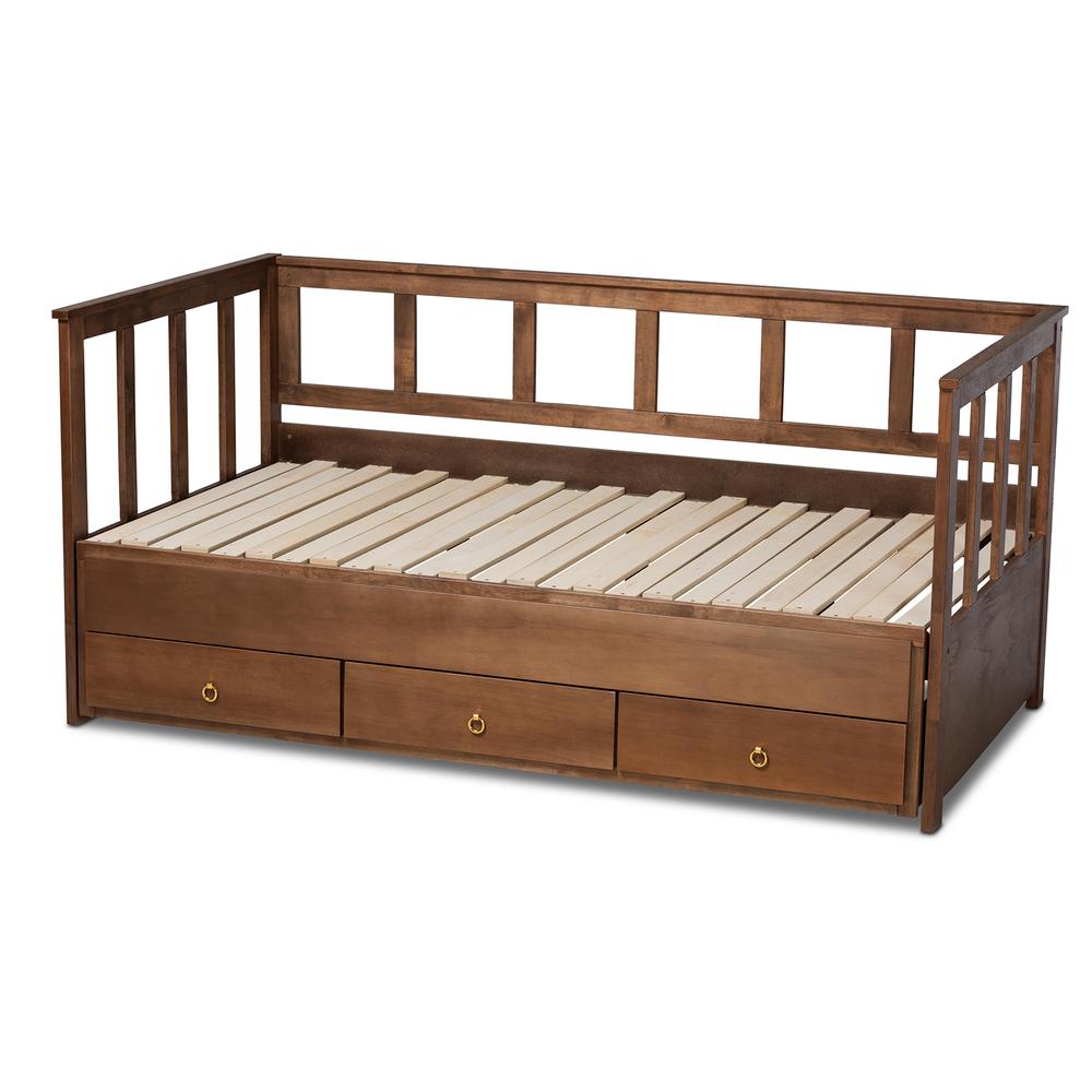 Brown Finished Expandable Twin Size to King Size Daybed with Storage Drawers. Picture 21